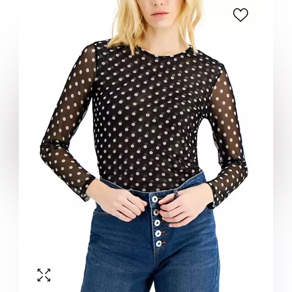 INC International Concepts Tops - Printed Mesh Crewneck Top, Created for Macy’s✨